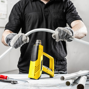 For the deformation of plastics and other materials.