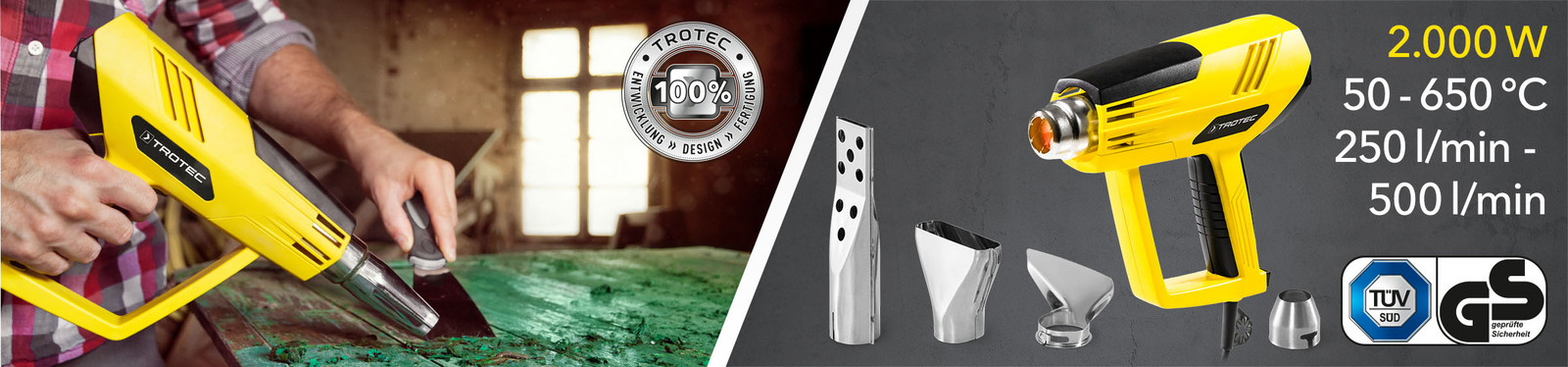 Hot air blowers from Trotec