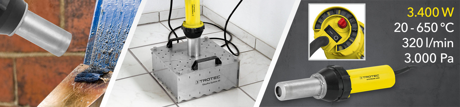 Hot air blowers from Trotec