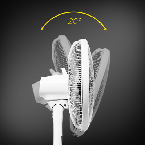 Kut nagiba glave ventilatora može se okomito namještati do 20°.