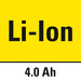 Litij-ionska tehnologija kapaciteta 4 Ah