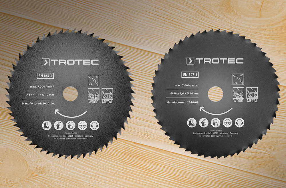Mini circular saw blade set 1 Ø 89 mm HSS blade, 2-piece