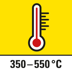 Rad s vrućim zrakom na 350 °C ili 550 °C
