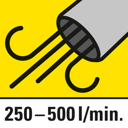 Strujanje zraka namjestivo od 250 do 500 l/min