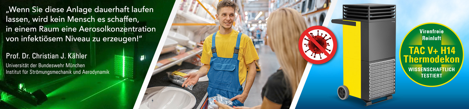 Soba bez virusa i udisanje zraka u supermarketima i trgovinama - sa znanstveno dokazanom učinkovitošću!